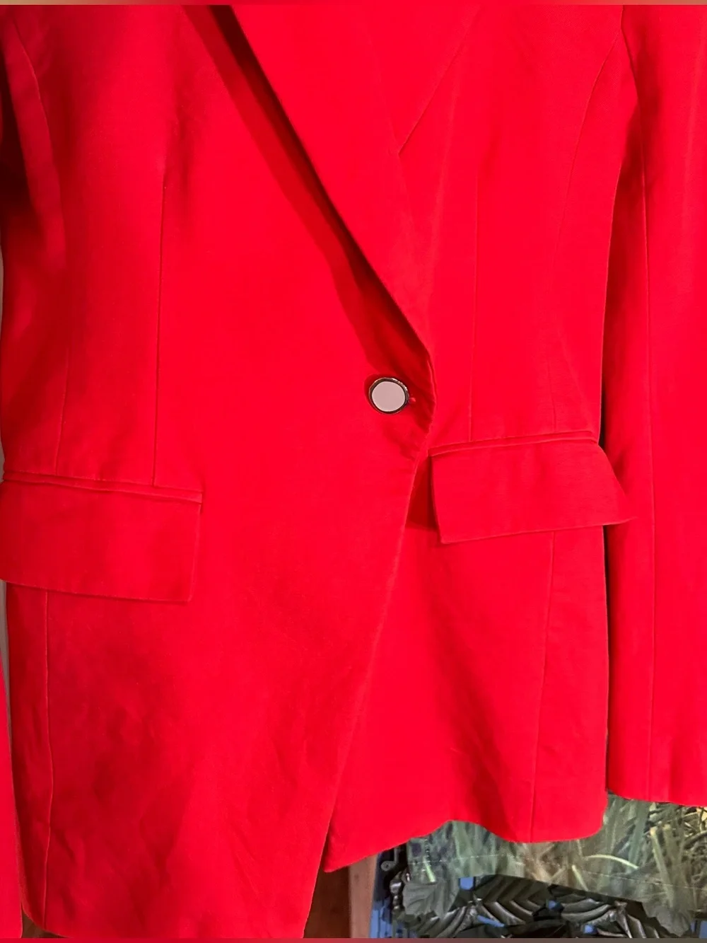 Derek Lam Vibrant Orange/Red Single-Button Lined Blazer w Pockets: EC - Picture 6 of 10